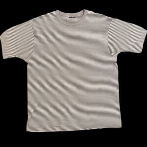 Vintage 90s Striped T Shirt Grey White Minimalist Blank Tee Size Large